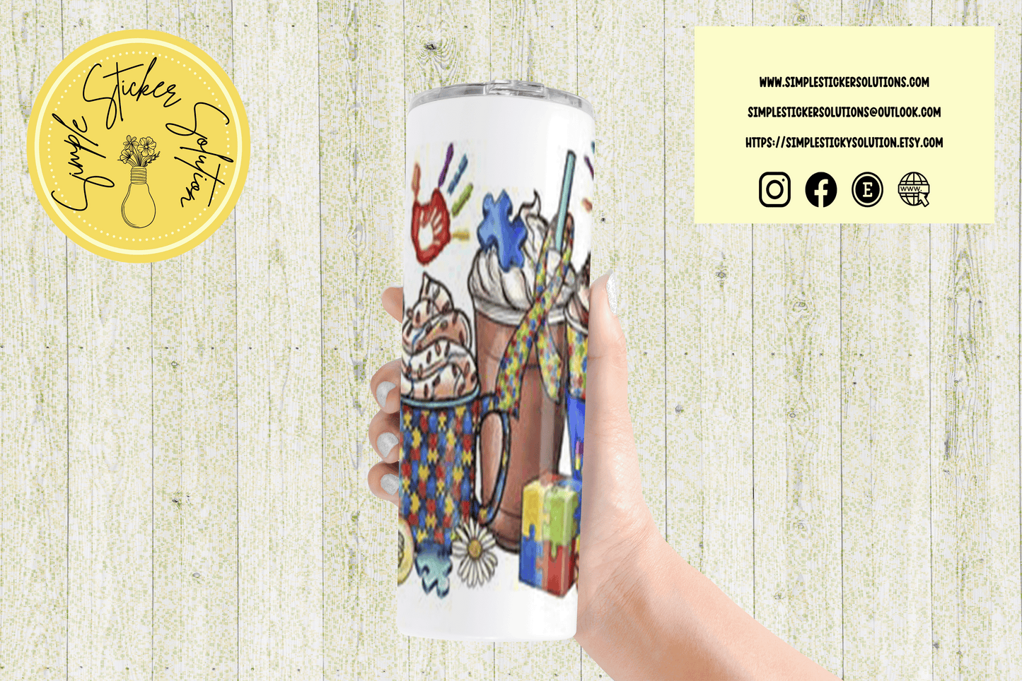 Autism - Coffee & Drinks Awareness Design - 20oz Tumbler