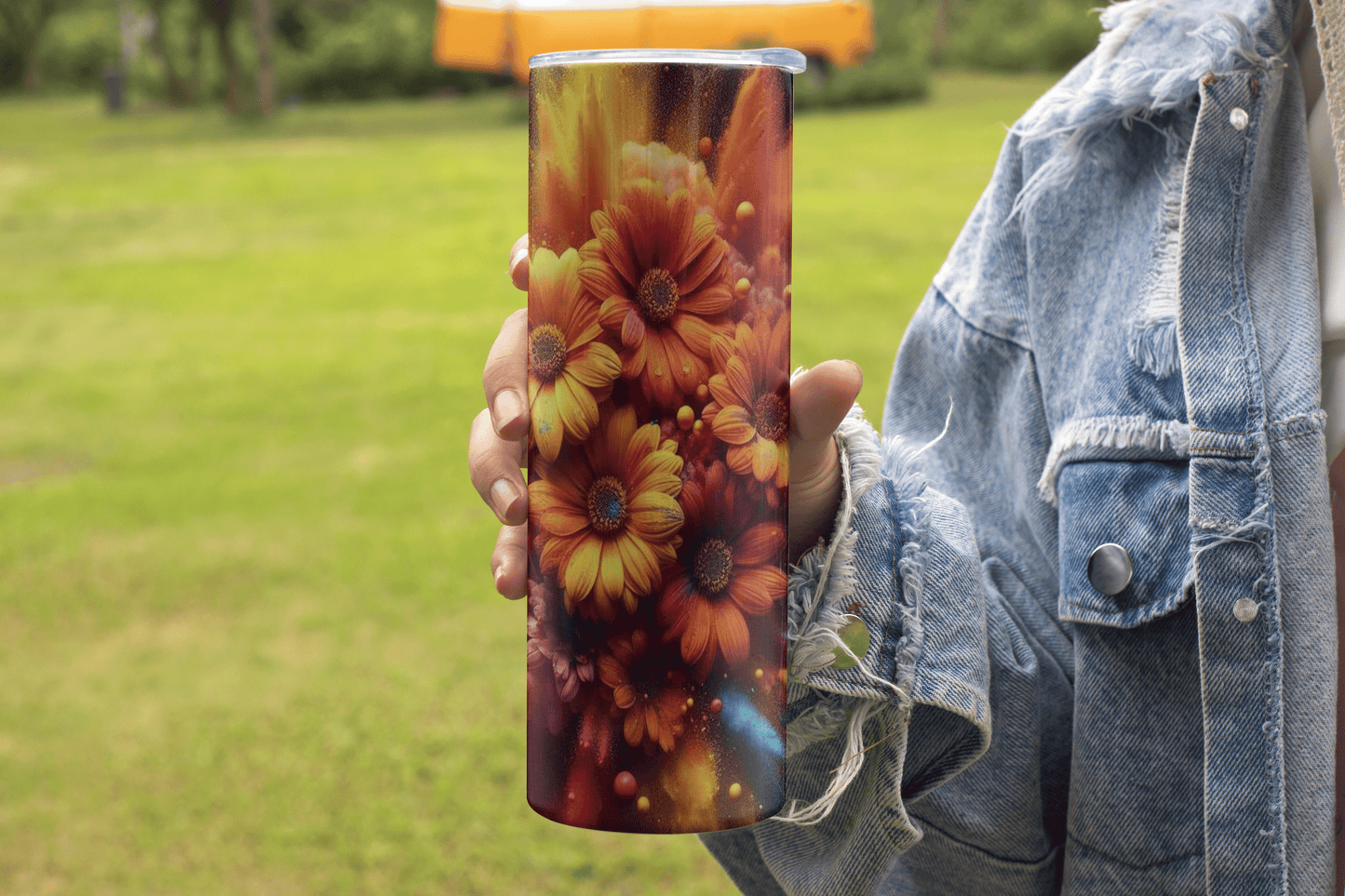 Radiant Flowers: A Burst of Color - Sublimated 20oz Tumbler