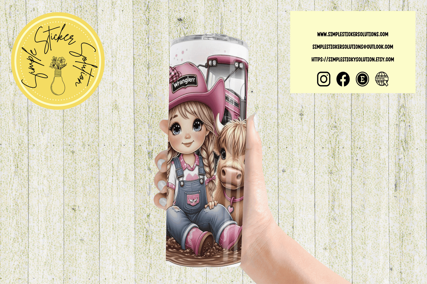 Just a Cowgirl and her Cow Design - 20oz Tumbler