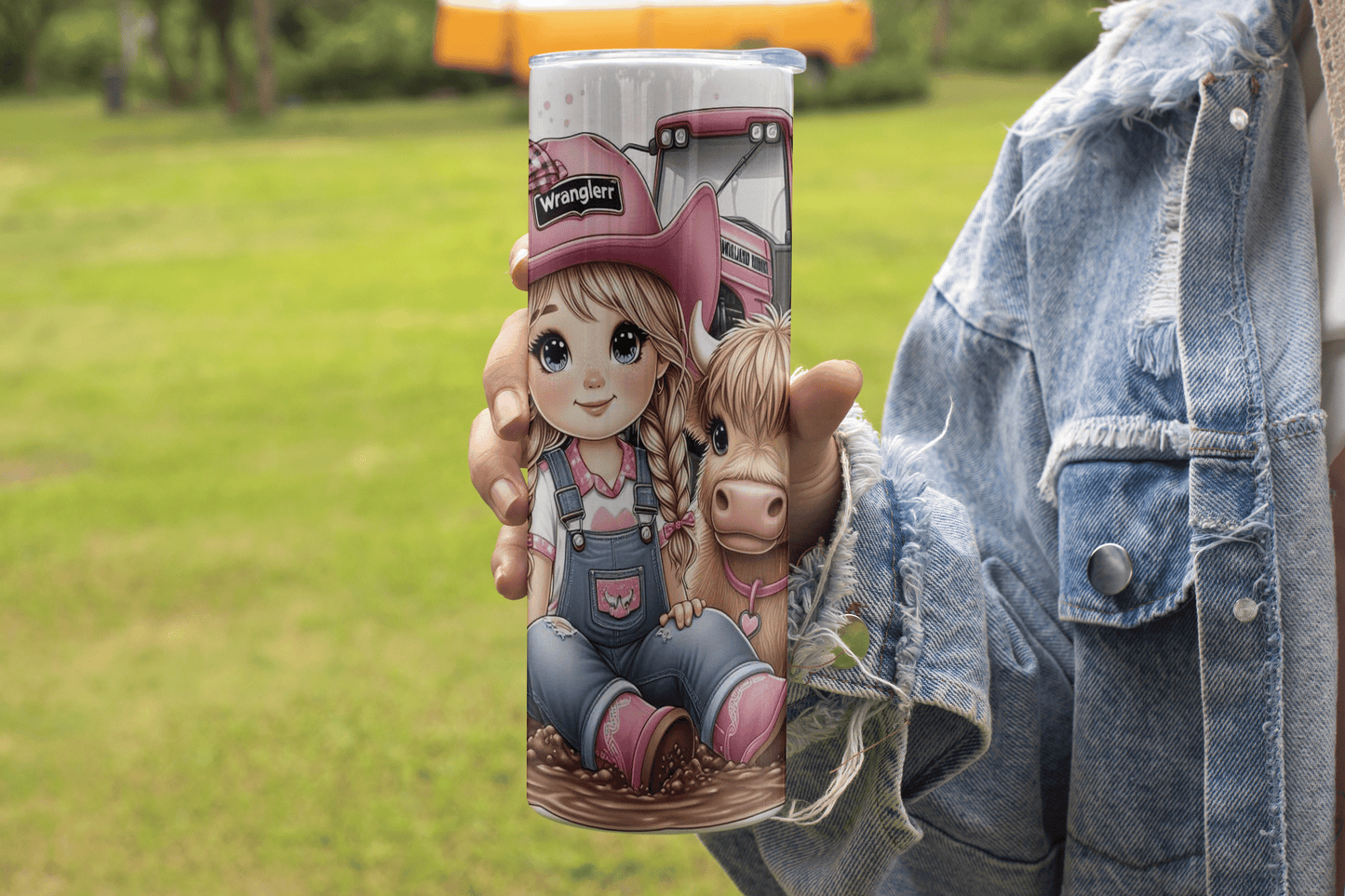 Just a Cowgirl and her Cow Design - 20oz Tumbler