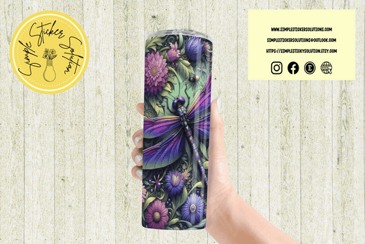 Beautiful Purple Dragonflies Design - 20oz Tumbler