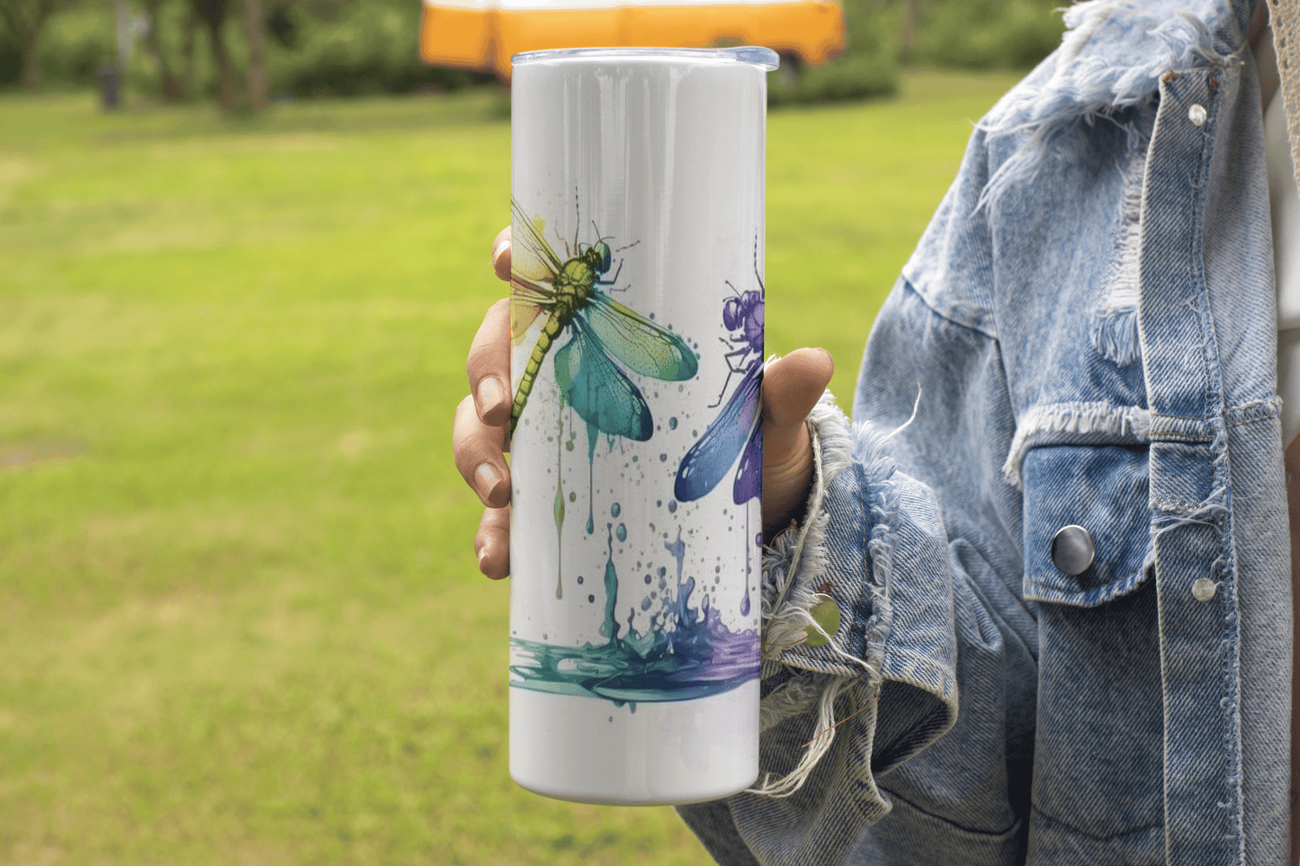 Beautiful Watercolor Dragonflies Design - 20oz Tumbler