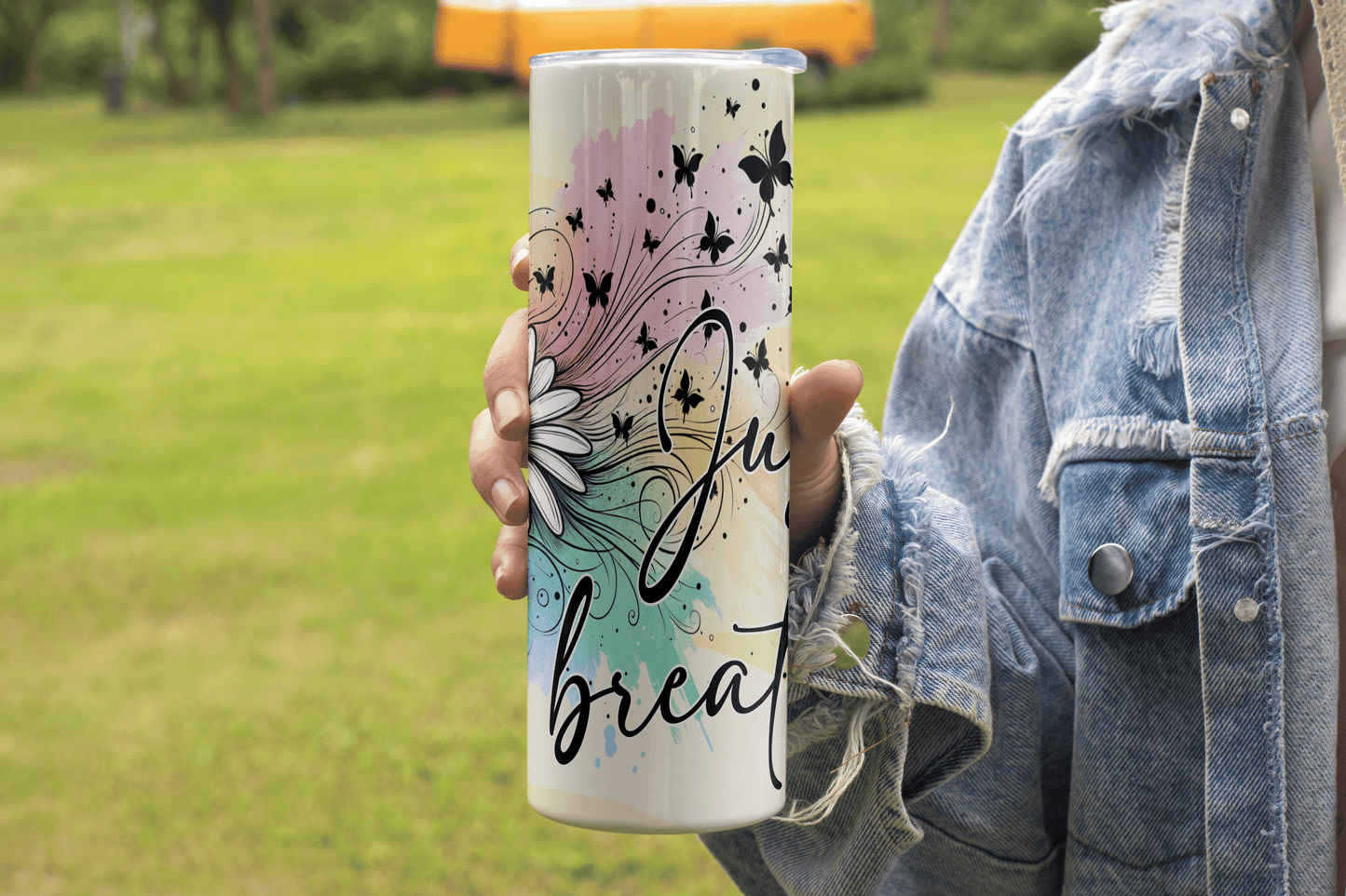 Just Breathe Inspiration Quote Design - 20oz Tumbler