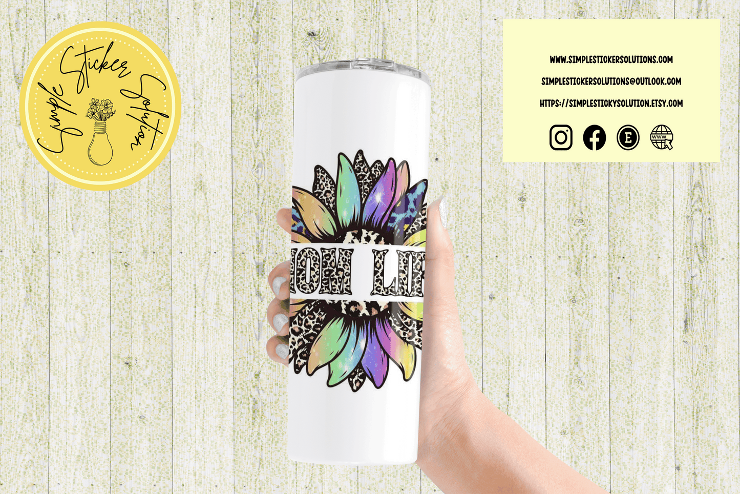 Beautiful Mum Life Leopard Print & Watercolor Design - 20oz Tumbler