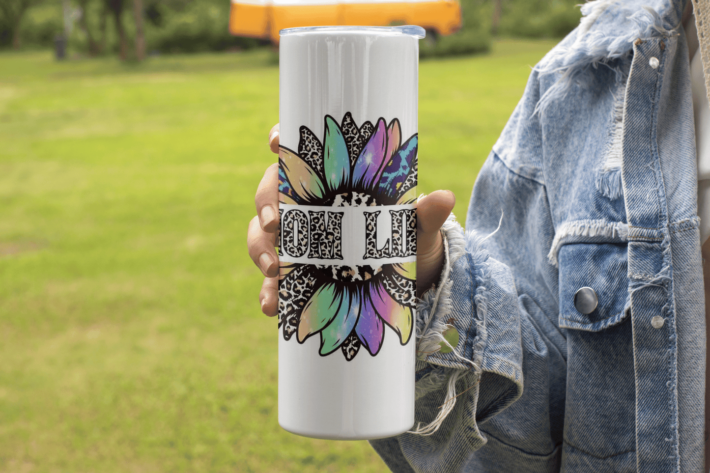 Beautiful Mum Life Leopard Print & Watercolor Design - 20oz Tumbler