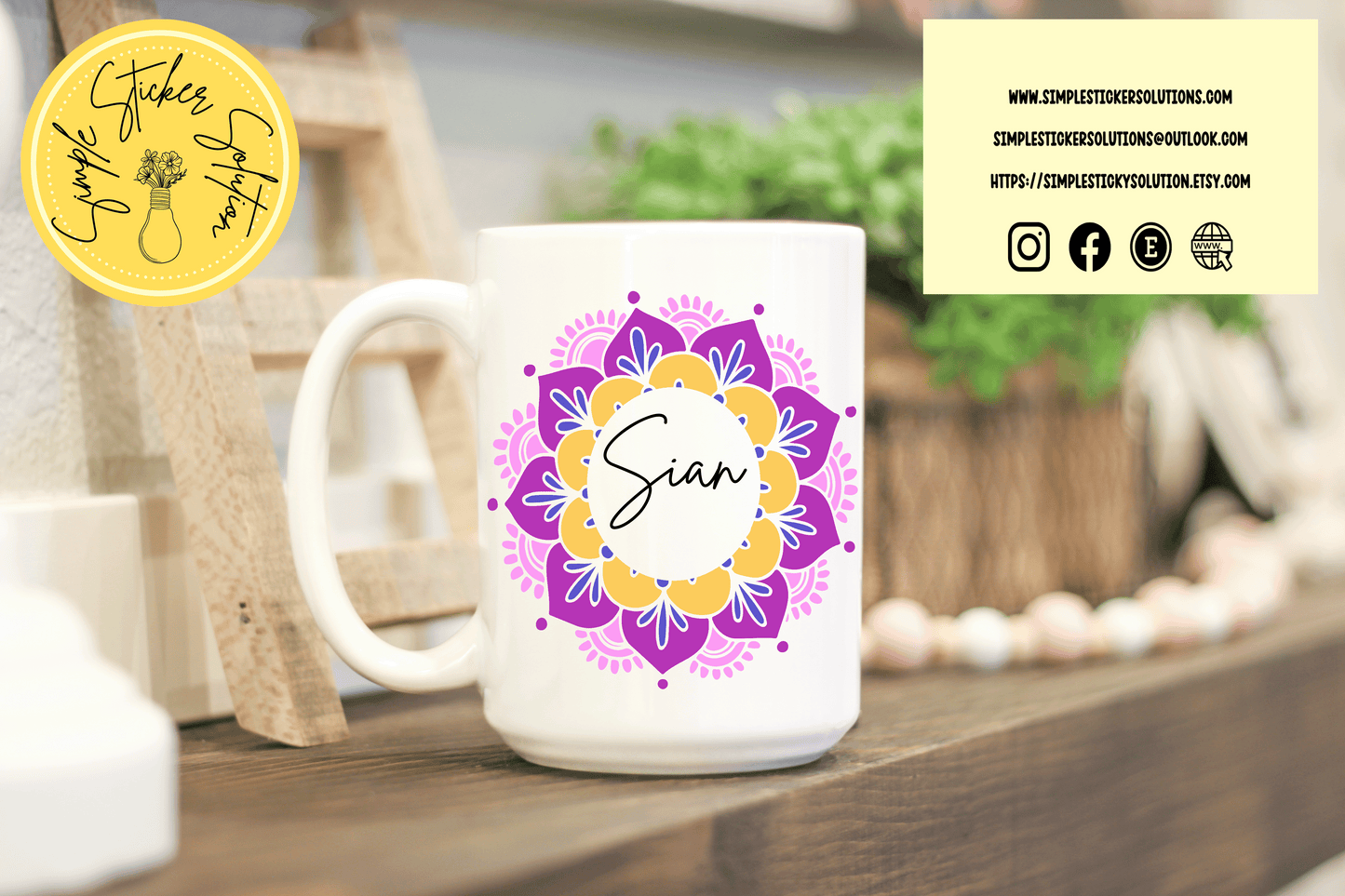 Vibrant Enchanted Flower Design - 11oz Mug