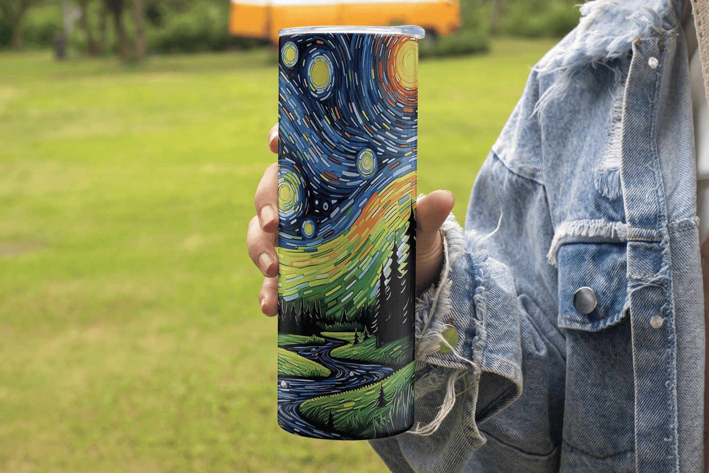 Beautiful Northern Lights with Stars Design - 20oz Tumbler