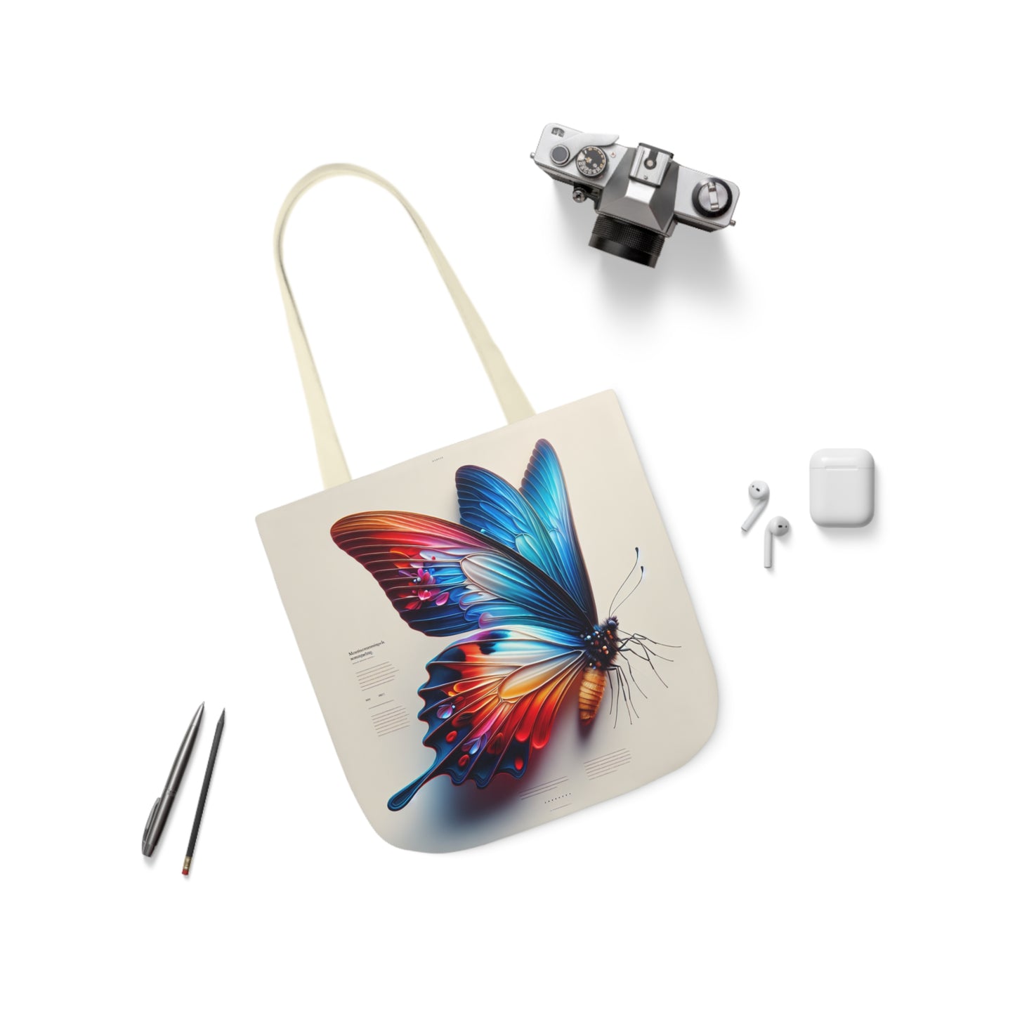 Canvas Tote Bag - Motivational Butterfly Design