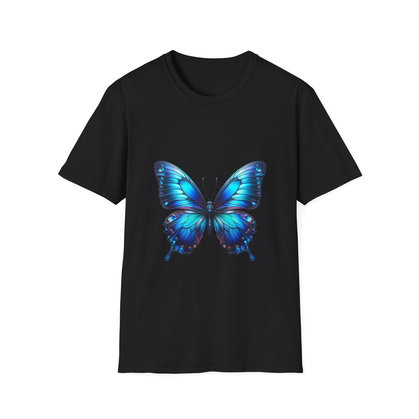 Butterfly Softstyle T-Shirt, Cotton Tee, Unisex Shirt, Butterfly Design Top, Nature Lover Gift