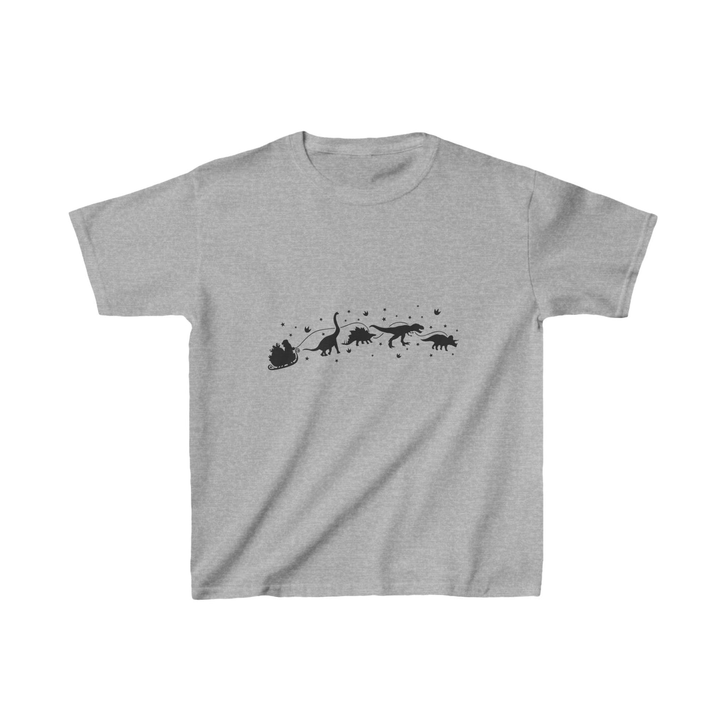 Dinosaur Sleigh Kids Tshirt, Children's Tee, Boys Girls Shirt, Jurassic Park Gift, Christmas Holiday Top