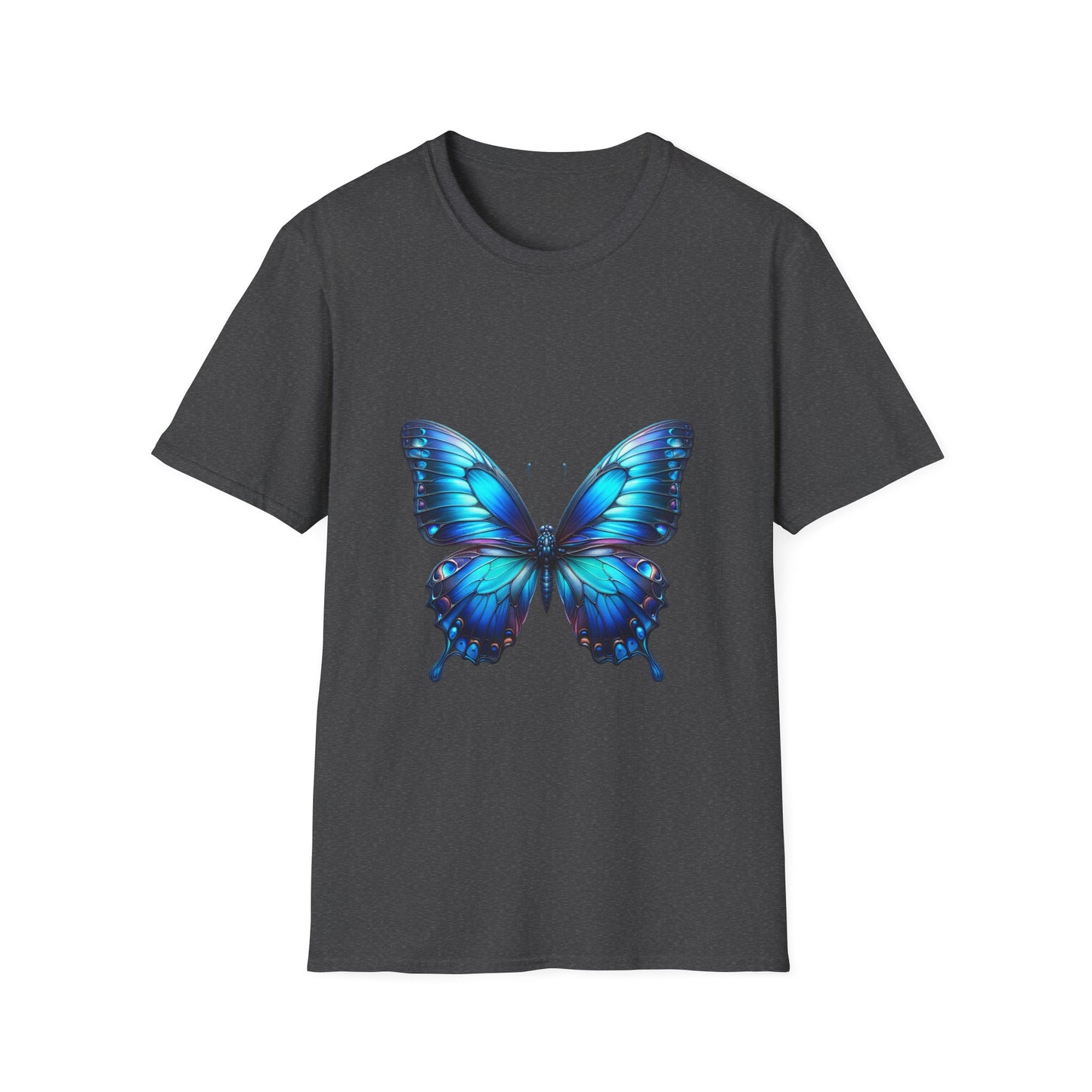 Butterfly Softstyle T-Shirt, Cotton Tee, Unisex Shirt, Butterfly Design Top, Nature Lover Gift