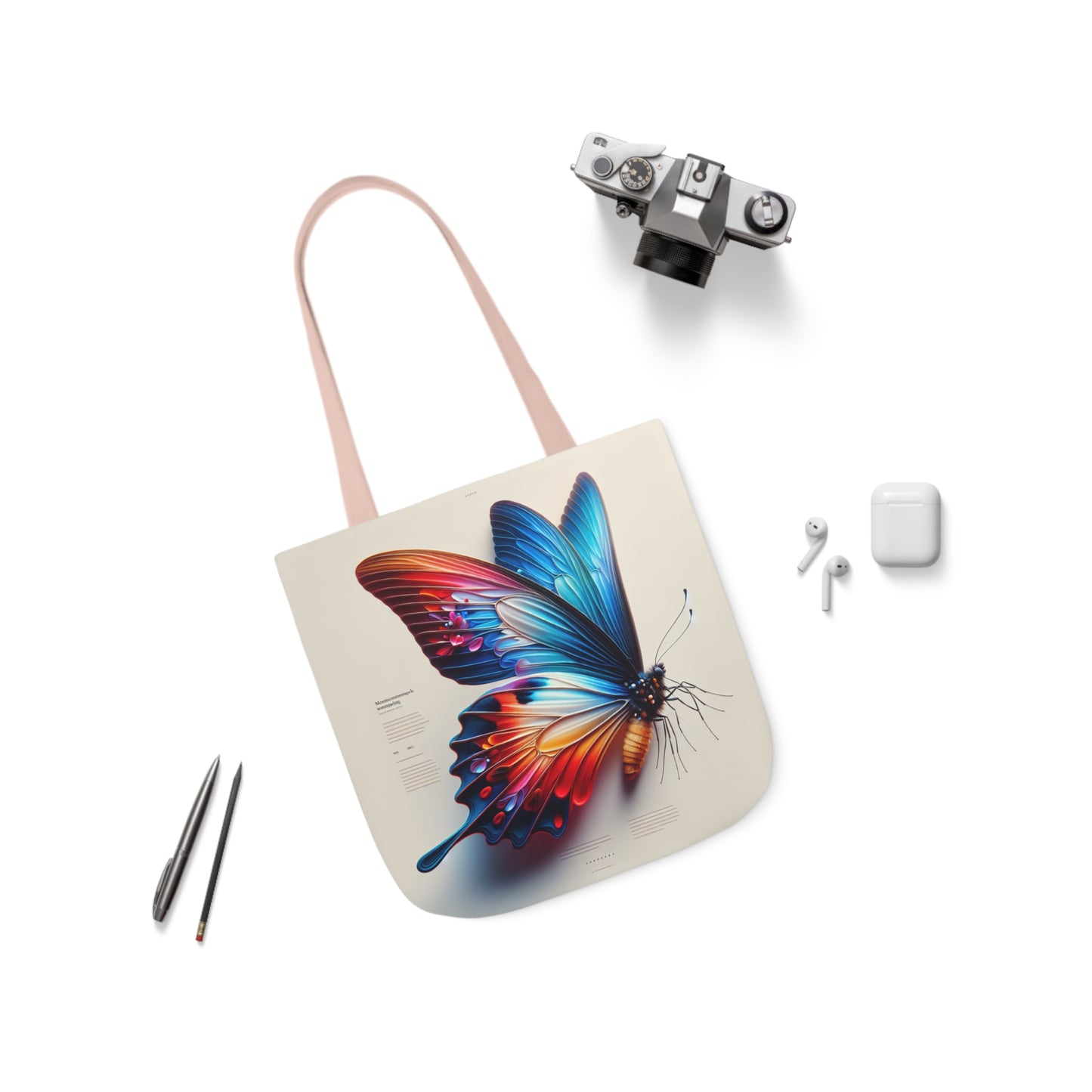Canvas Tote Bag - Motivational Butterfly Design