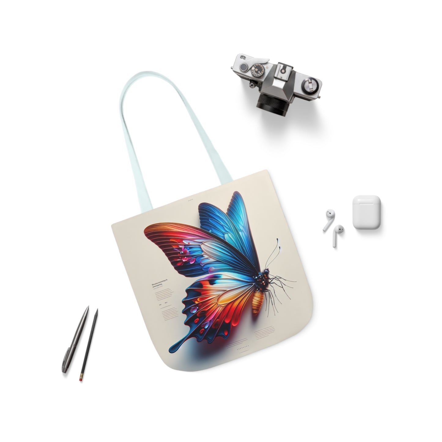 Canvas Tote Bag - Motivational Butterfly Design