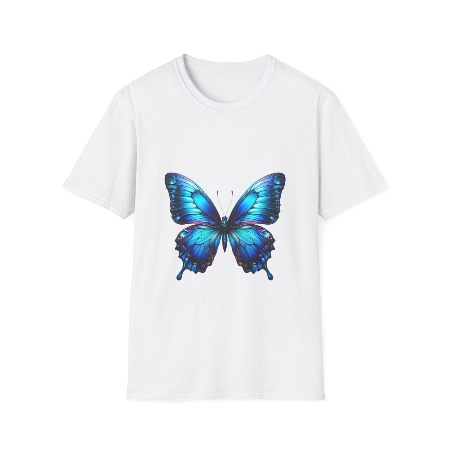 Butterfly Softstyle T-Shirt, Cotton Tee, Unisex Shirt, Butterfly Design Top, Nature Lover Gift