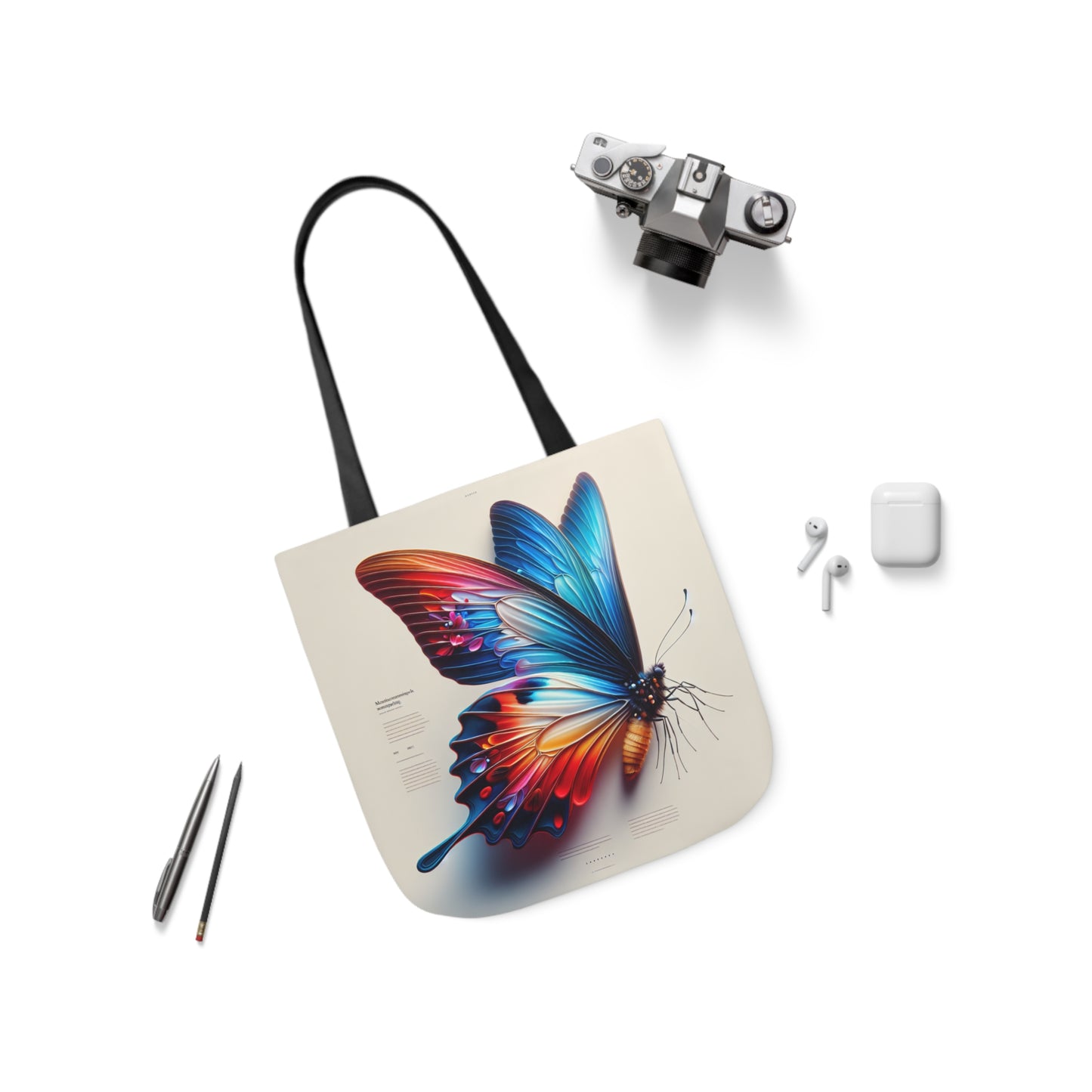 Canvas Tote Bag - Motivational Butterfly Design