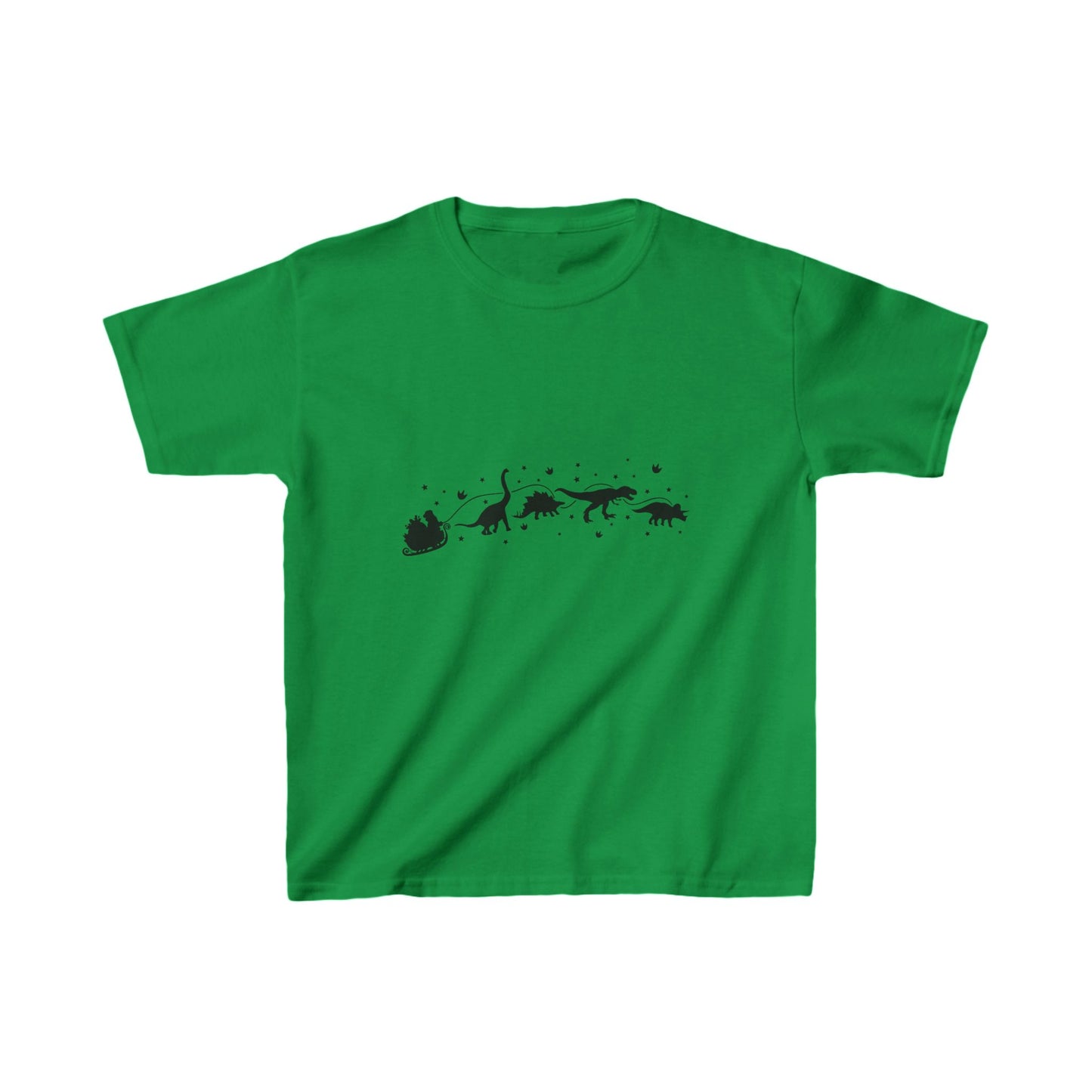 Dinosaur Sleigh Kids Tshirt, Children's Tee, Boys Girls Shirt, Jurassic Park Gift, Christmas Holiday Top