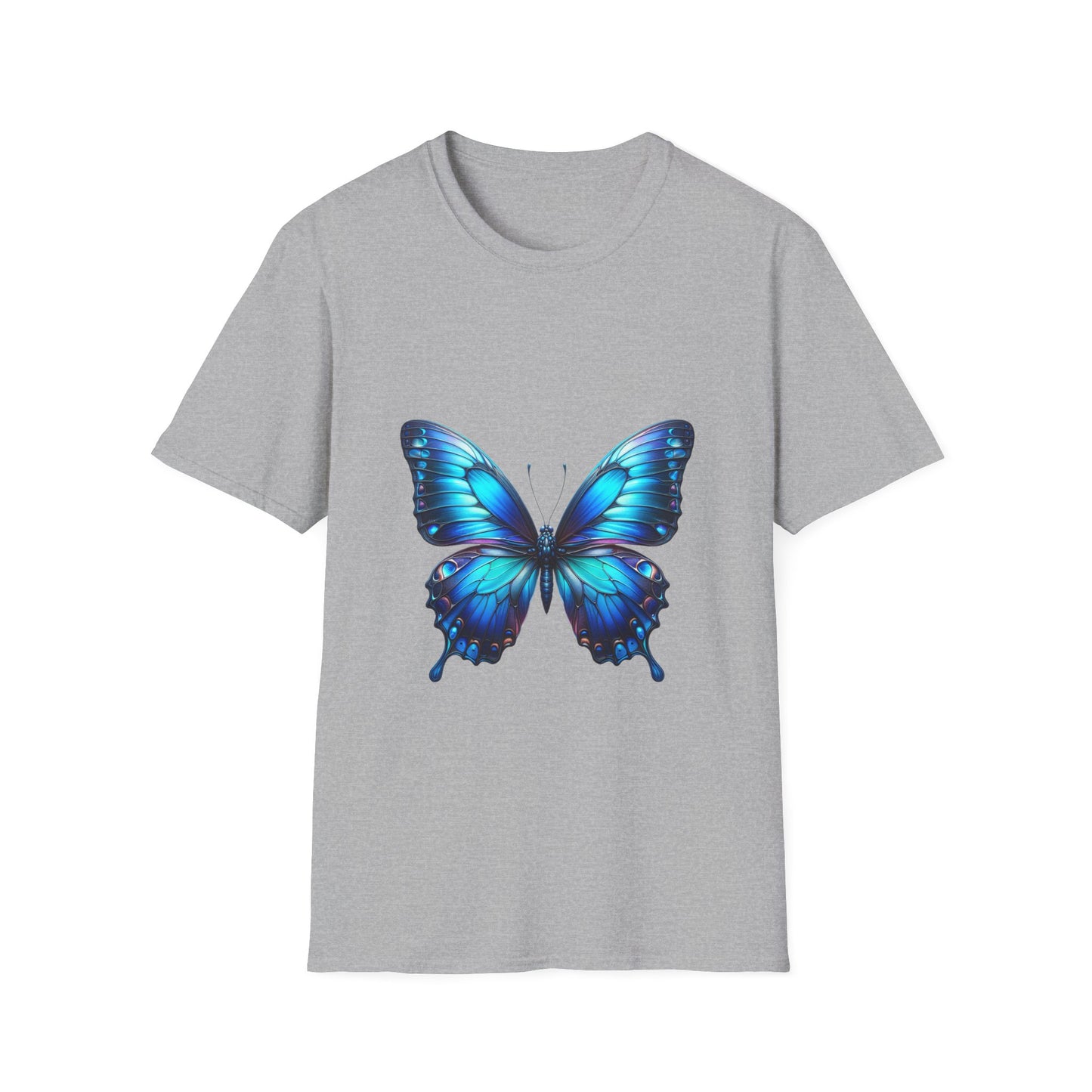 Butterfly Softstyle T-Shirt, Cotton Tee, Unisex Shirt, Butterfly Design Top, Nature Lover Gift