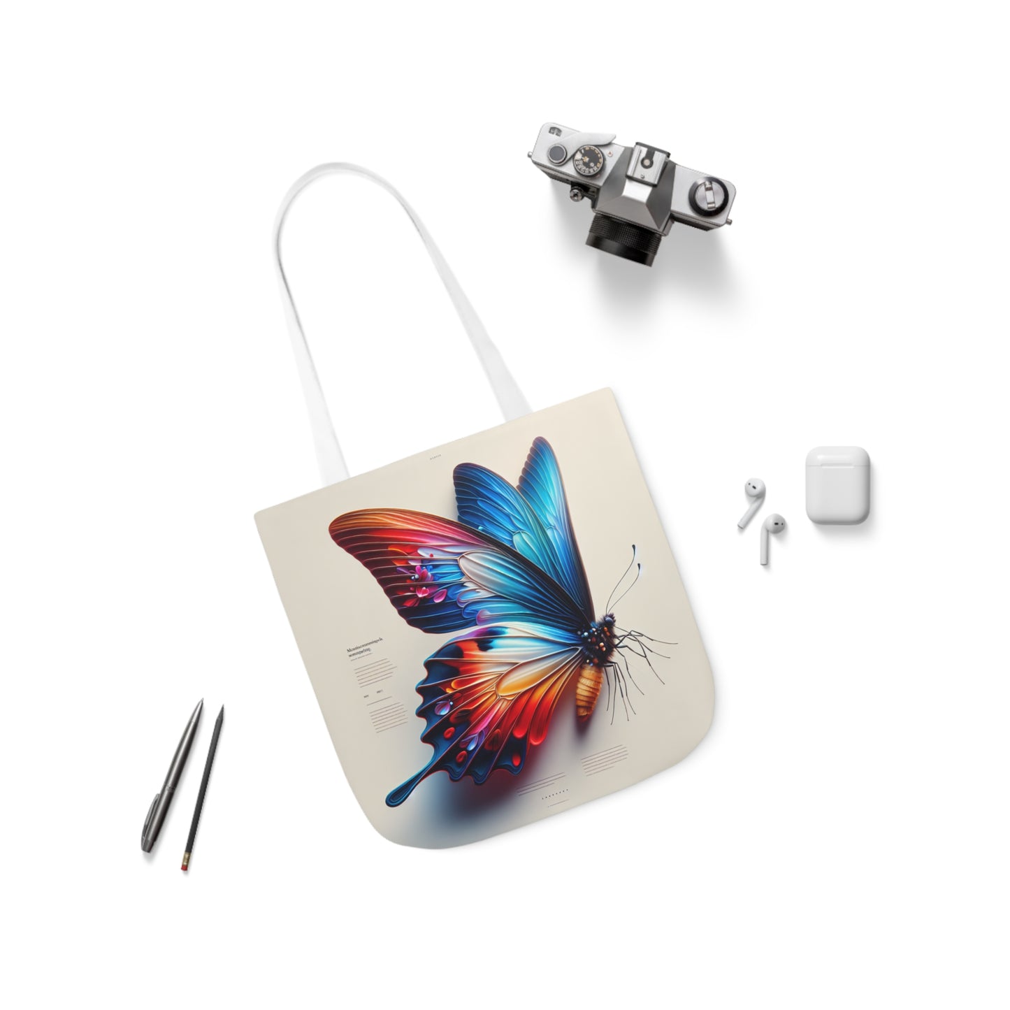 Canvas Tote Bag - Motivational Butterfly Design