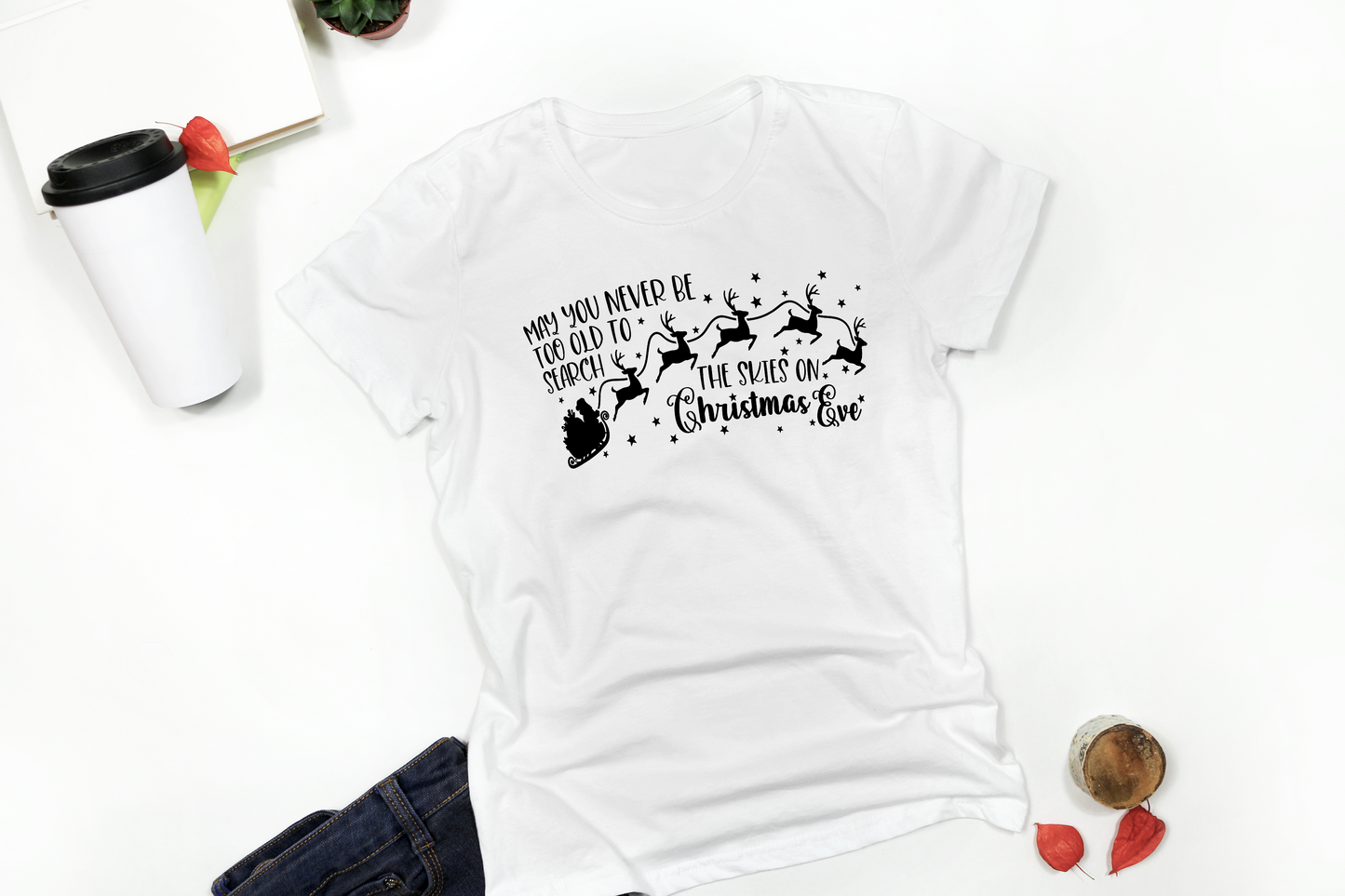 Christmas Santa Sleigh Short Sleeve T-Shirt