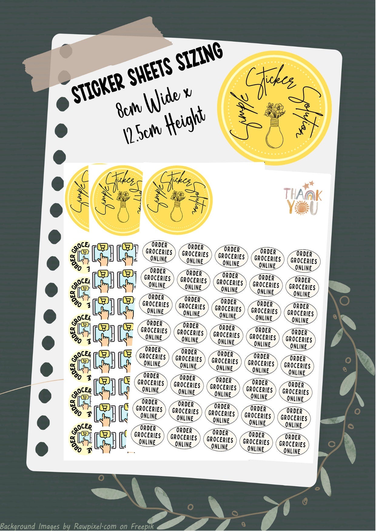 Grocery Shopping Planner Stickers: Online Order Tracker
