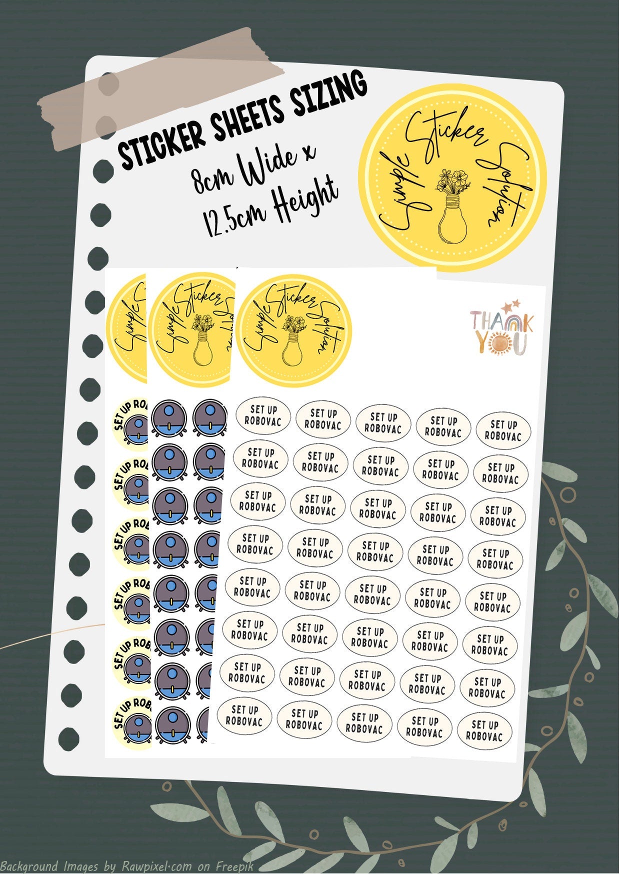Robovac Planner Stickers: Daily/Weekly Chore Stickers