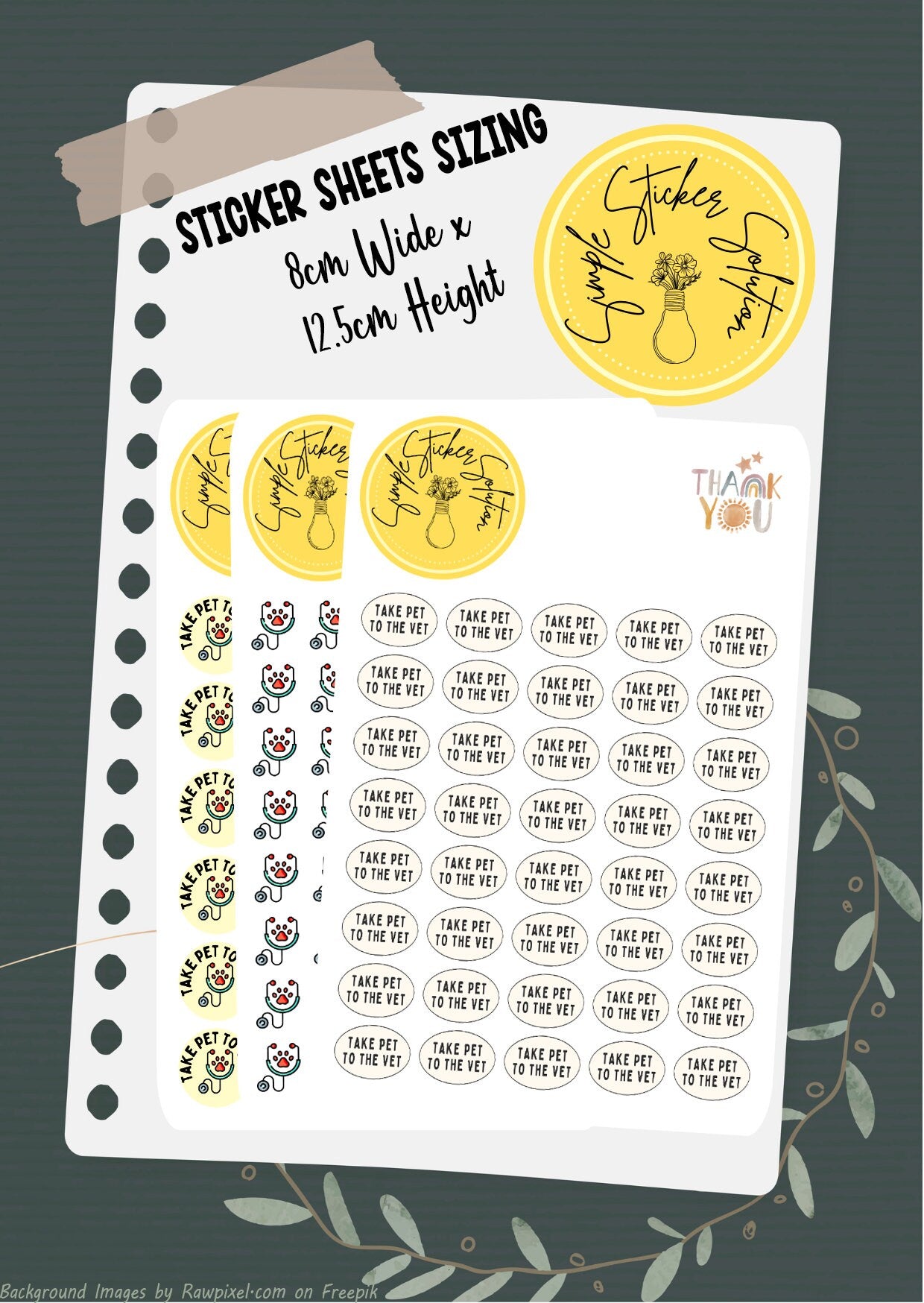 Take Your Pet to the Vets Stickers, Pets, Animals, Diary Stickers, Planner Sticker Sheet, Planner, Calendar Sticker