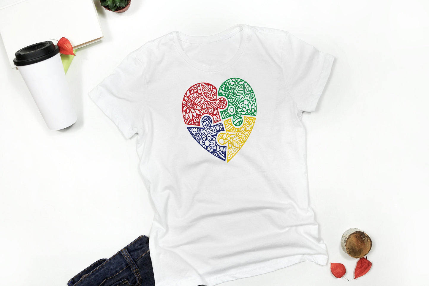 Autism Heart Puzzle Short Sleeve T-Shirt