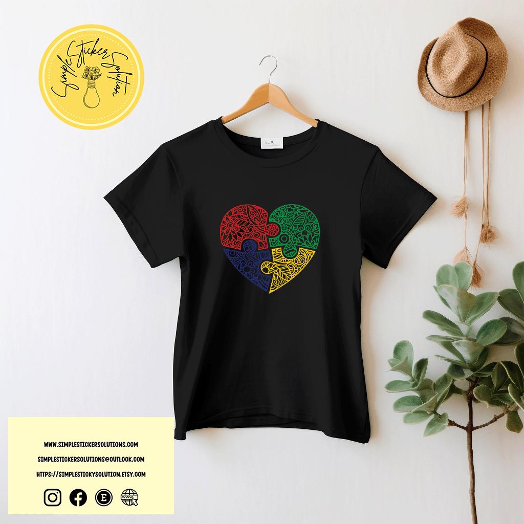 Autism Heart Puzzle Short Sleeve T-Shirt