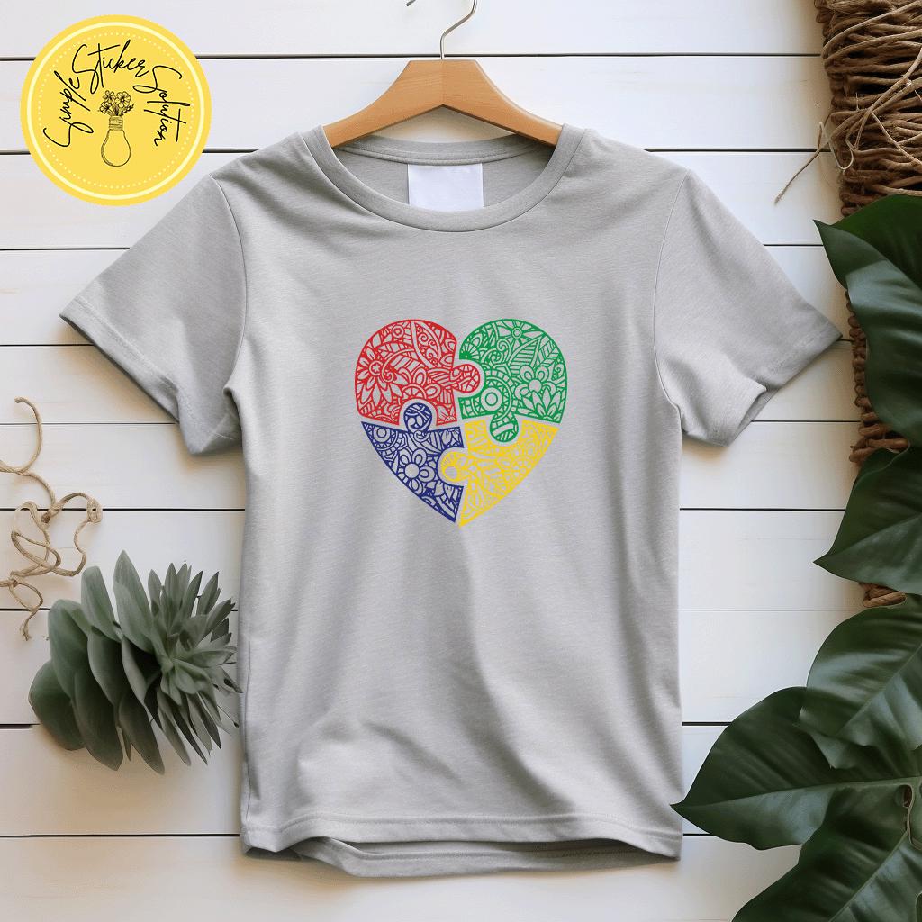 Autism Heart Puzzle Short Sleeve T-Shirt