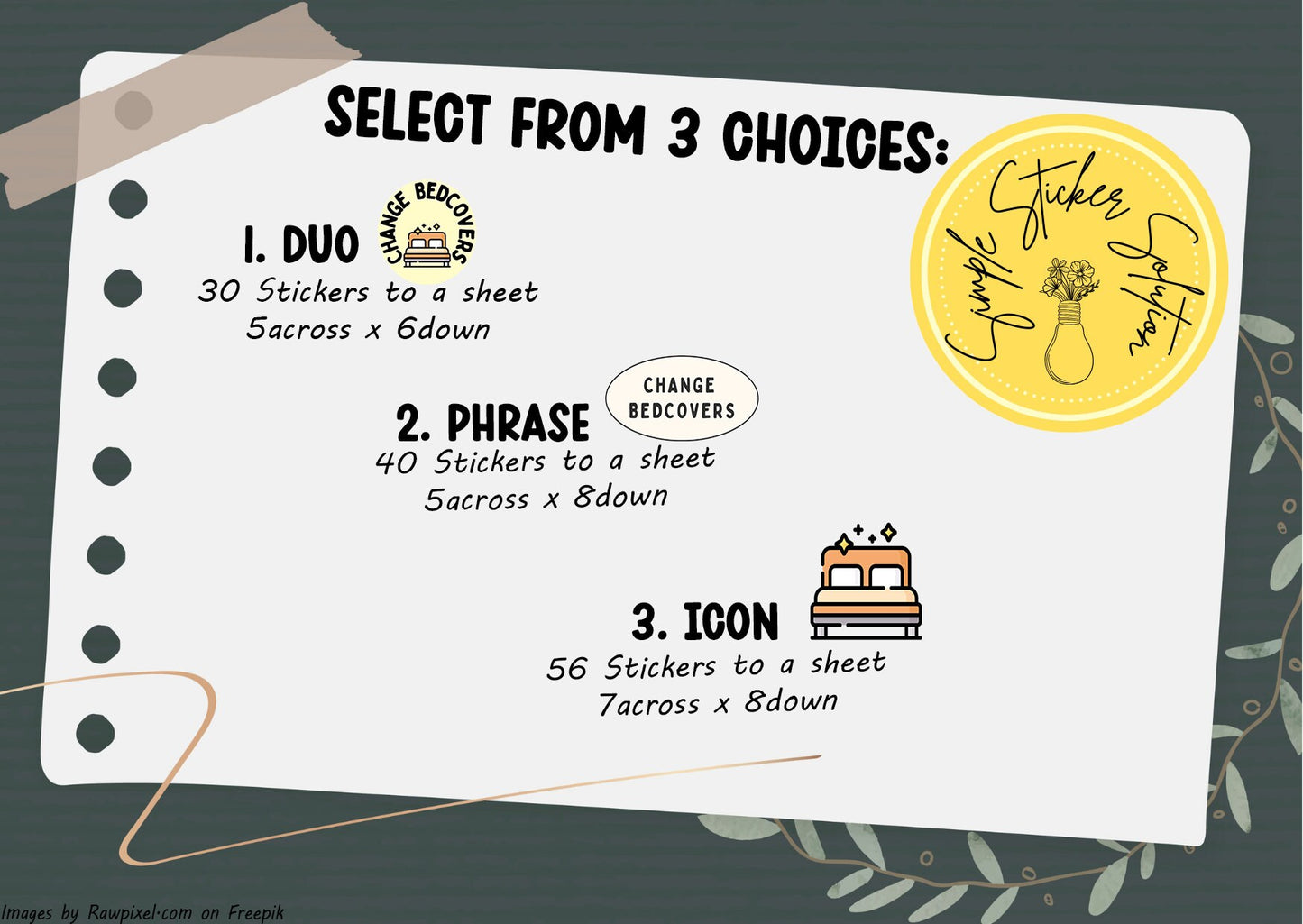 Change Bed Covers Stickers.