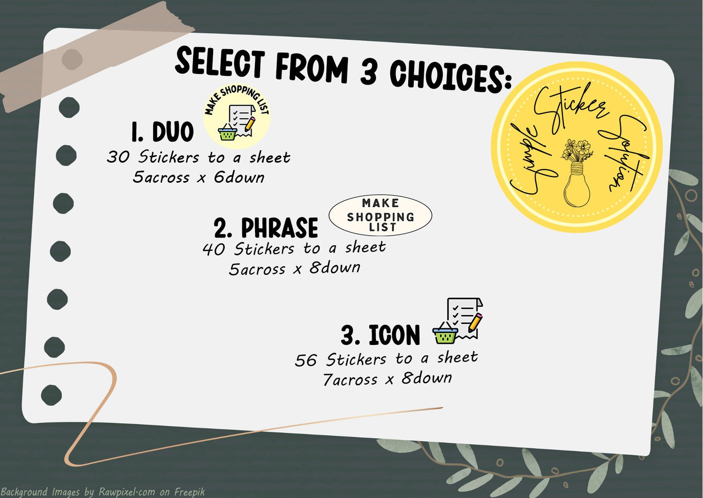 Make a Shopping List Stickers
