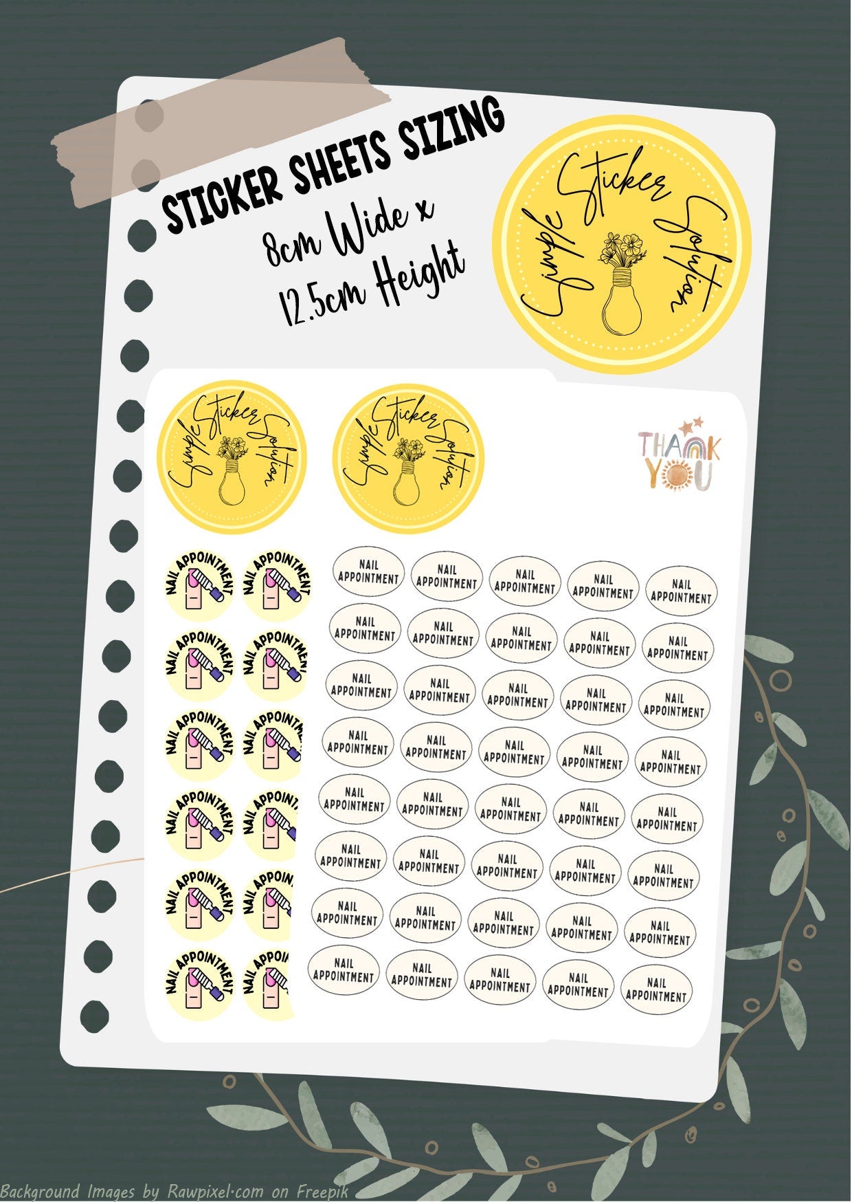 Nail Appointment Reminder Stickers