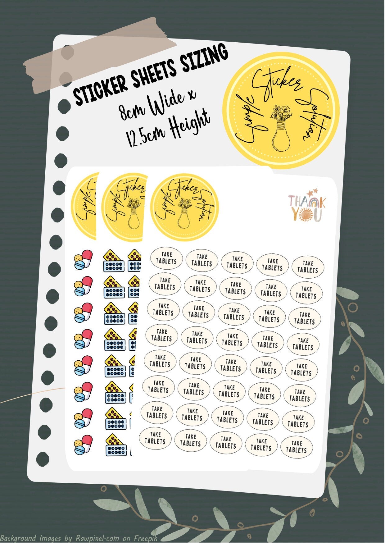 Take Tablets Reminder Stickers