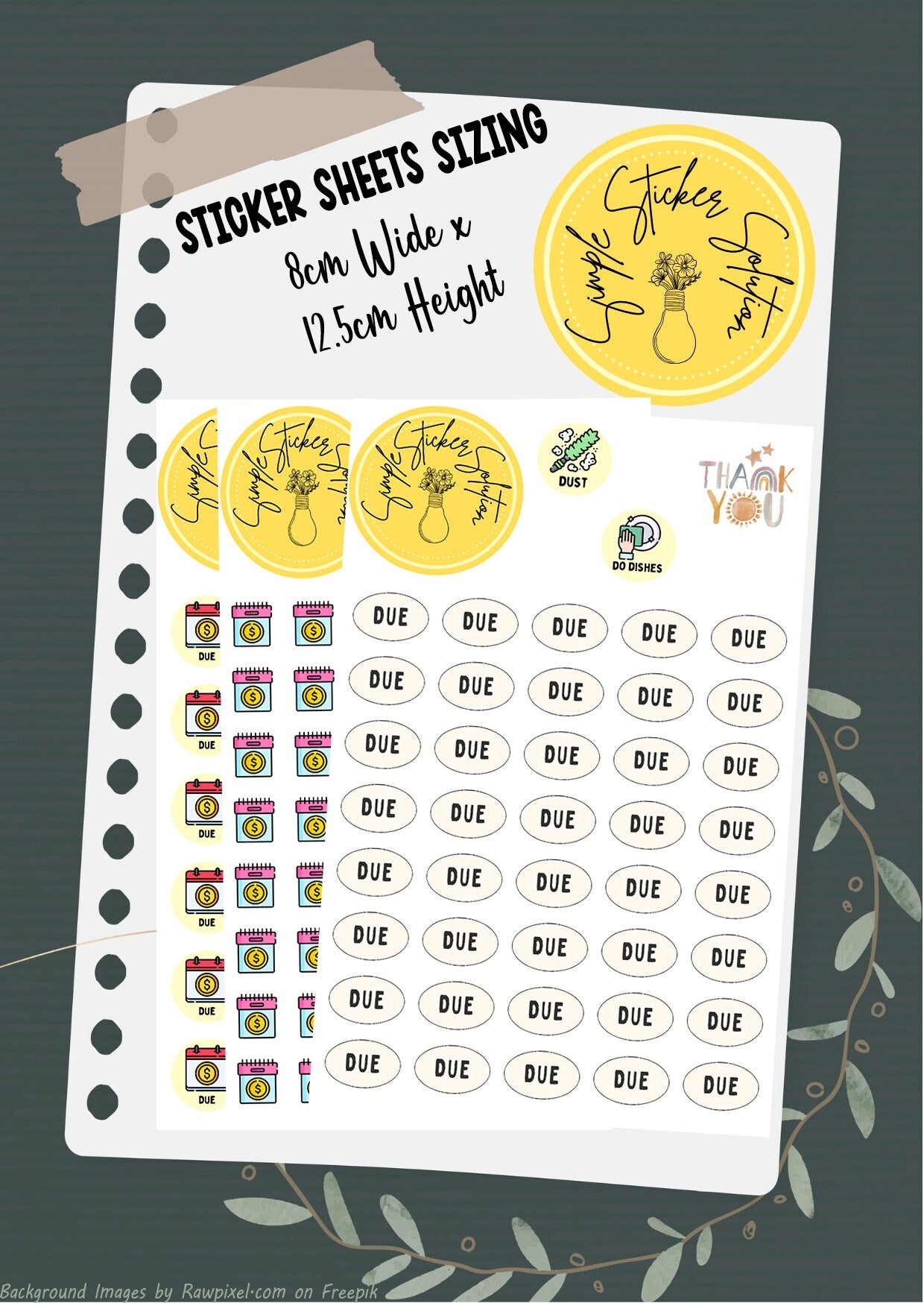 Finances - Due Stickers