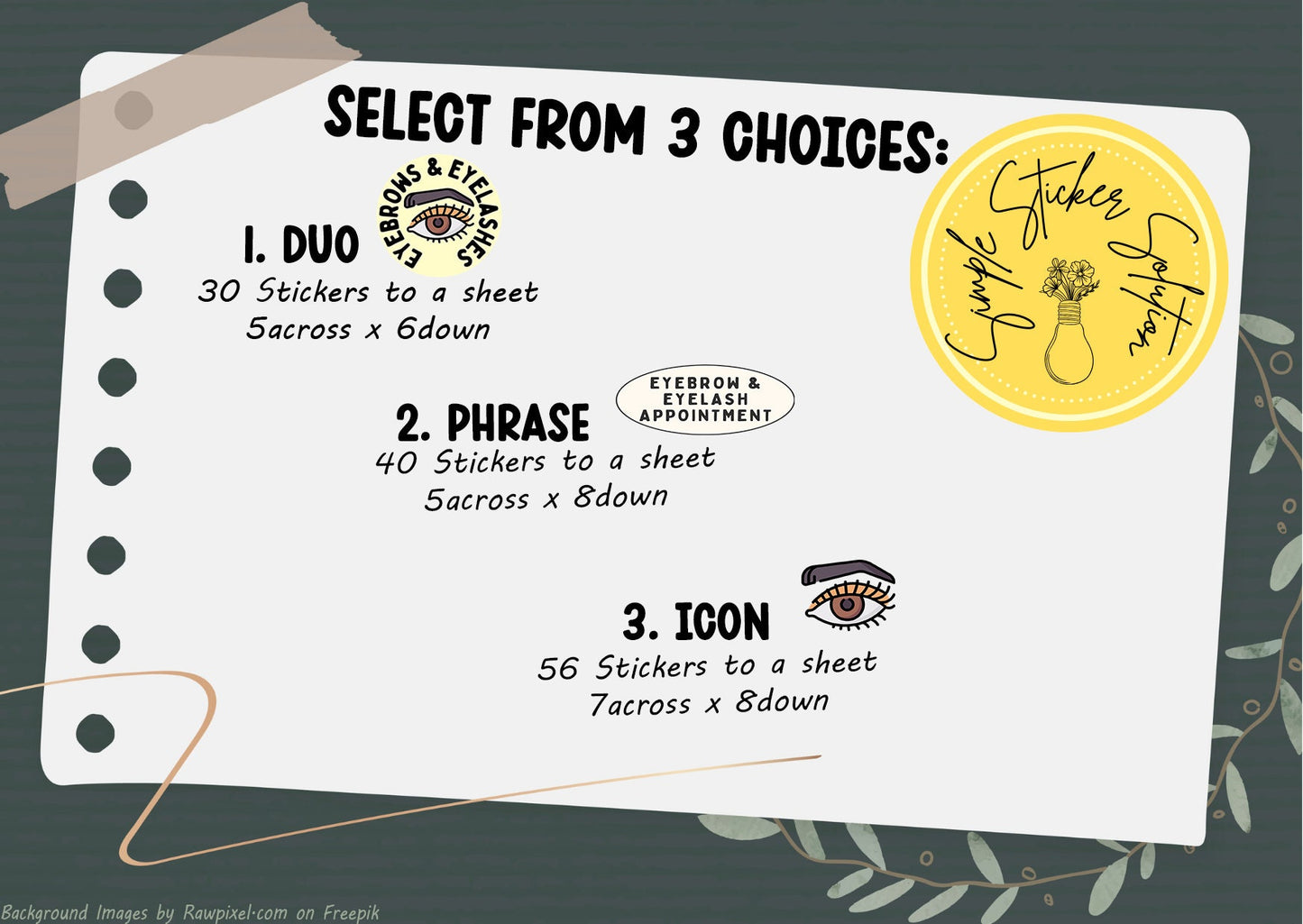Eyeashes Appointment Stickers