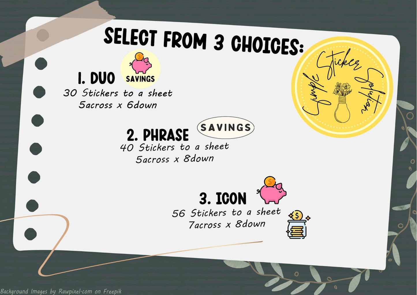 Savings Stickers, Finances, Diary Stickers, Planner Sticker Sheet, Calendar Sticker, Organiser Stickers