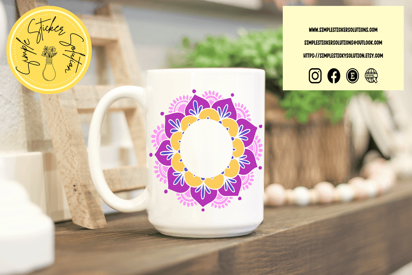 Vibrant Enchanted Flower Design - 11oz Mug