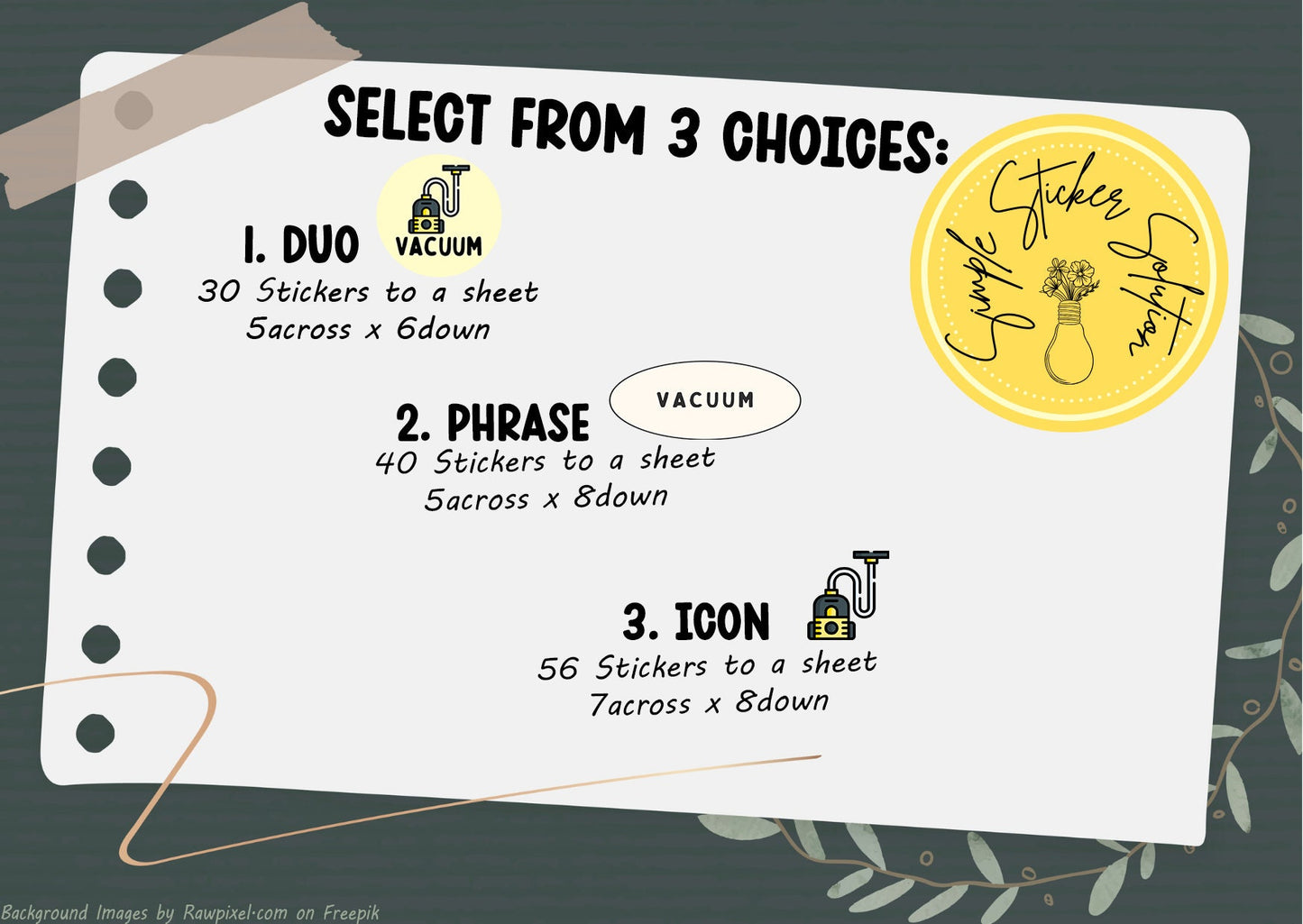 Vacuum Stickers, Daily/Weekly/Fortnightly Chores, Diary Stickers, Planner Sticker Sheet, Planner, Calendar Sticker