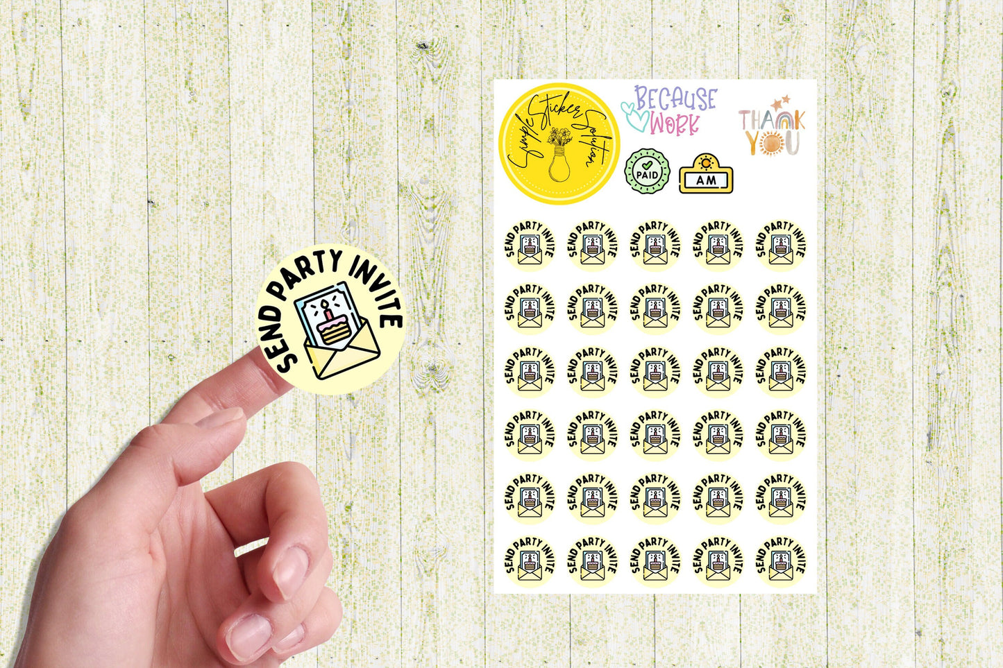 Send Party Invite Stickers,  Events, Diary Stickers, Planner Sticker Sheet, Calendar Sticker, Organiser Stickers