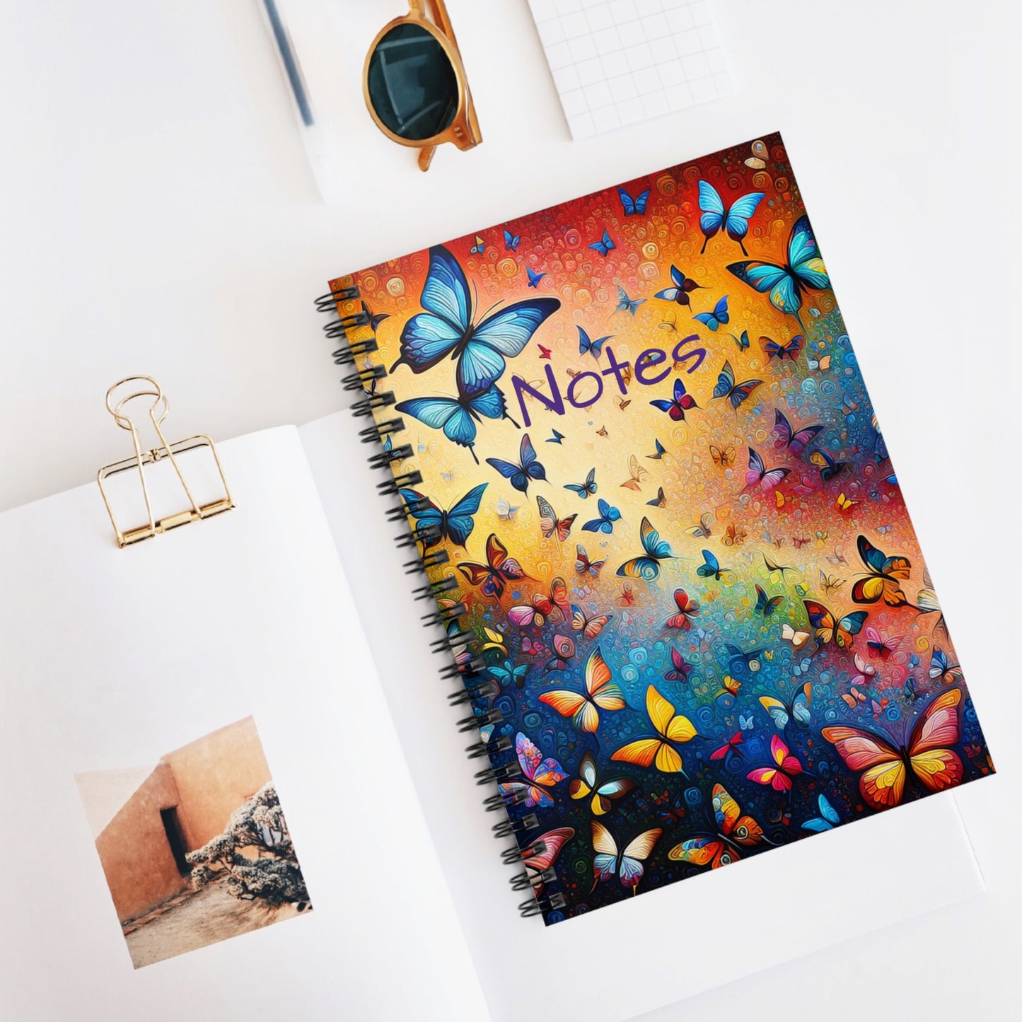 Butterfly Spiral Notebook - Ruled Line Journal