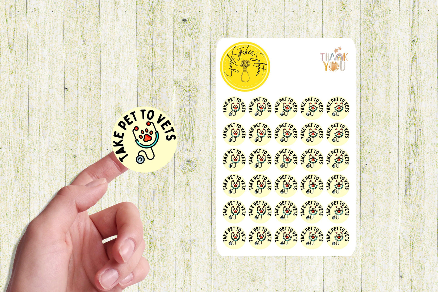 Take Your Pet to the Vets Stickers, Pets, Animals, Diary Stickers, Planner Sticker Sheet, Planner, Calendar Sticker