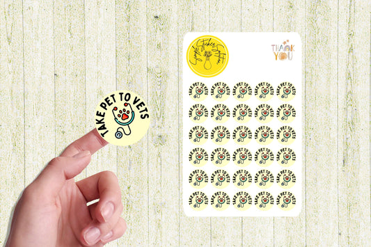Take Your Pet to the Vets Stickers, Pets, Animals, Diary Stickers, Planner Sticker Sheet, Planner, Calendar Sticker