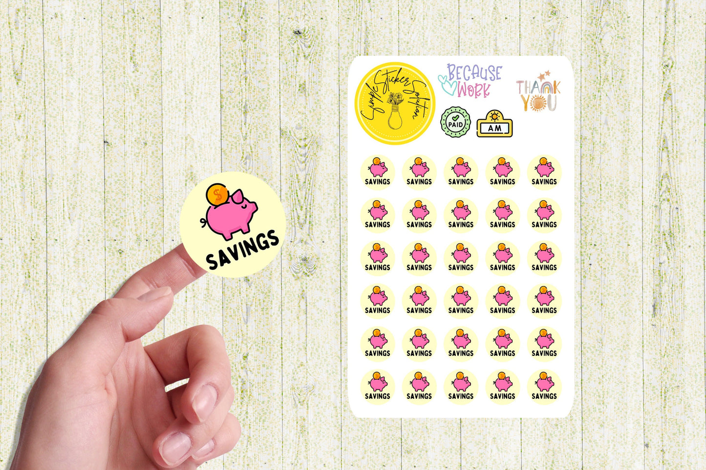 Savings Stickers, Finances, Diary Stickers, Planner Sticker Sheet, Calendar Sticker, Organiser Stickers