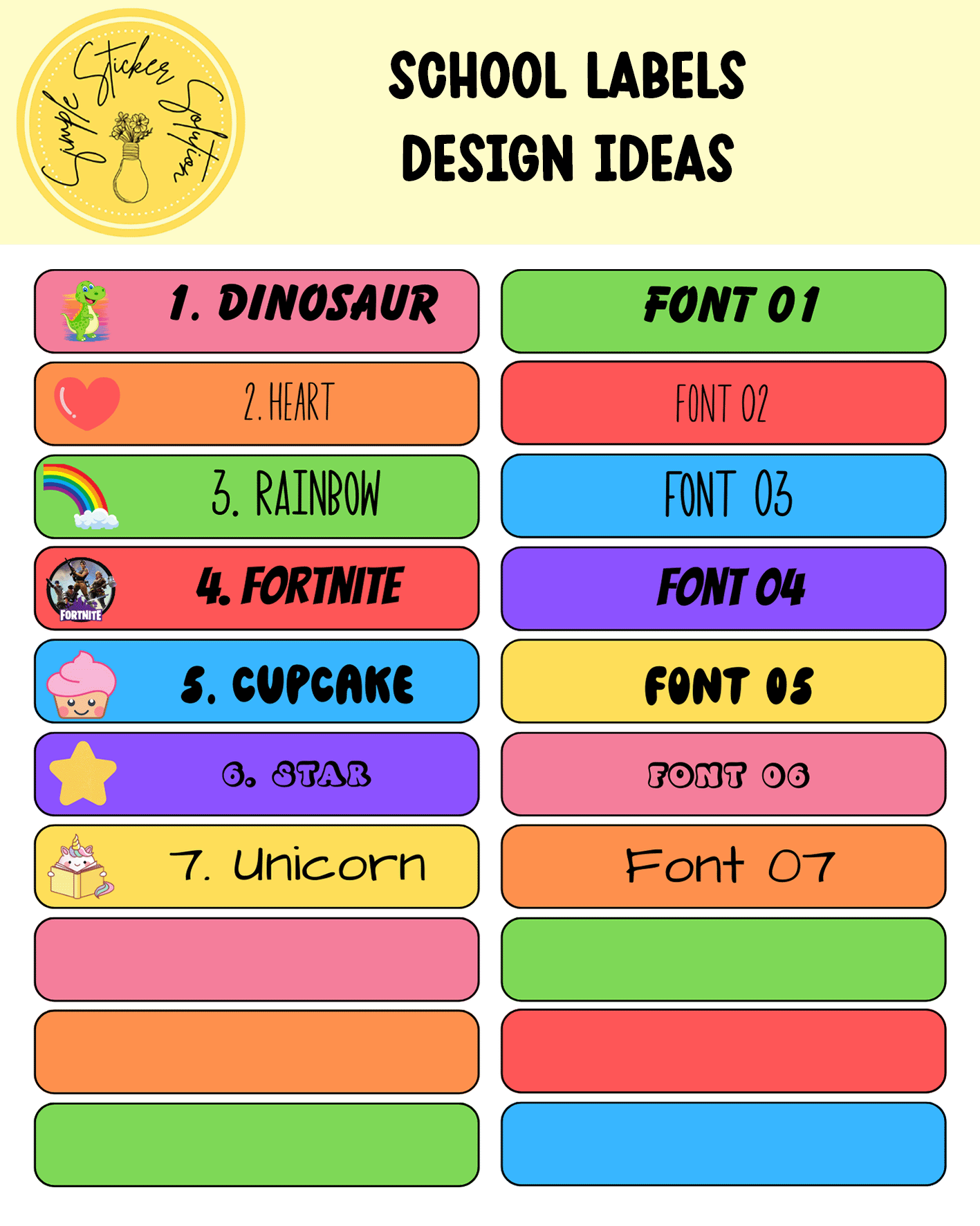 Name Labels for School