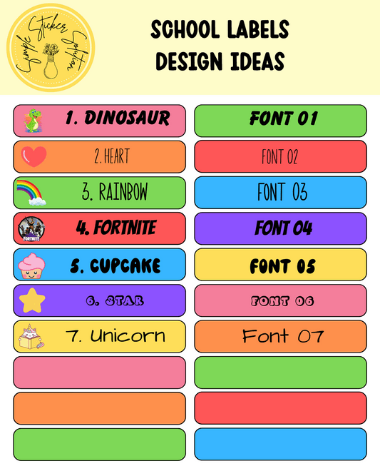 Name Labels for School