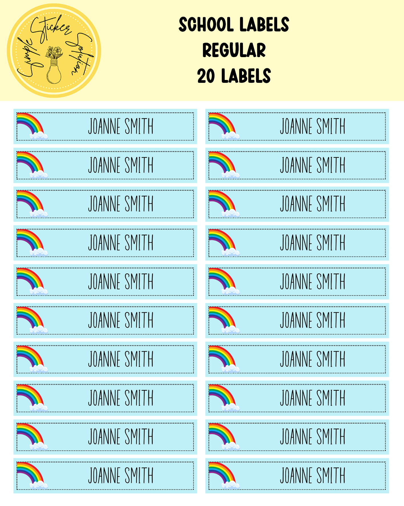 Name Labels for School