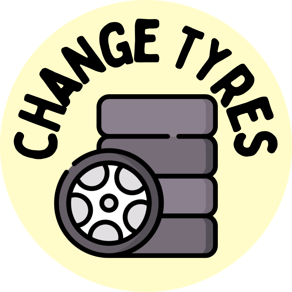 Change Vehicle Tyres Planner Stickers