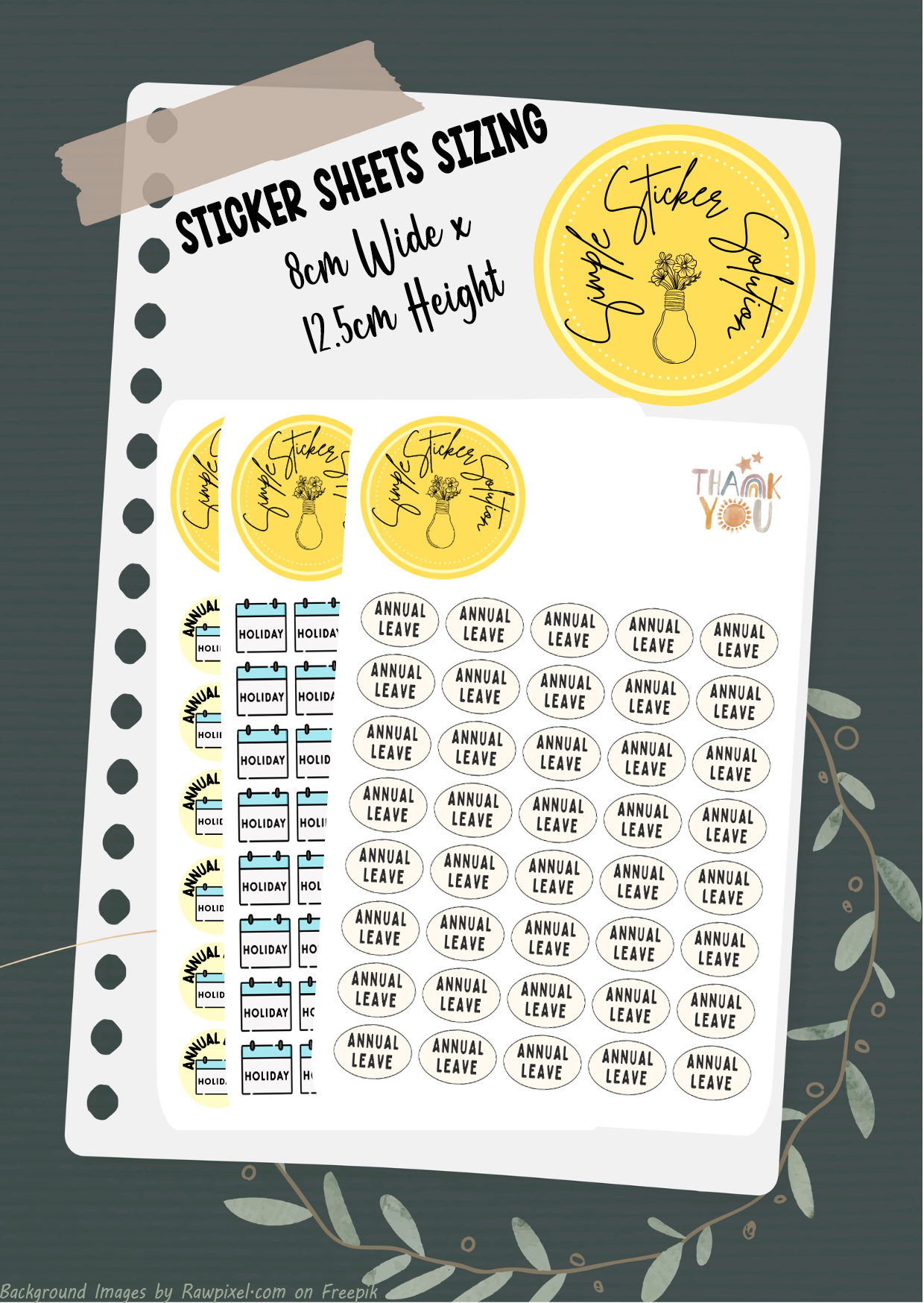 Work - Annual Leave – Simple Stickers Solutions