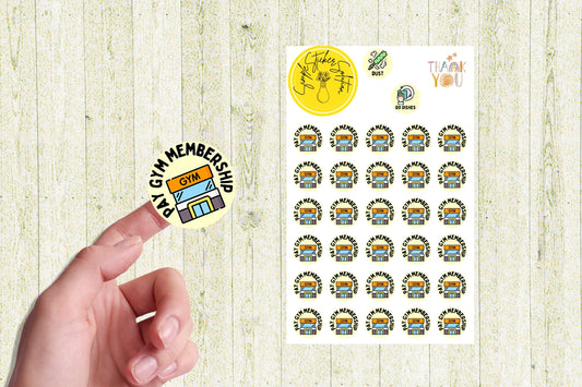 Gym Membership Stickers, Fitness & Finances, Never Miss a Bill, Diary Stickers, Planner Sticker Sheet, Calendar Sticker, Organiser Stickers
