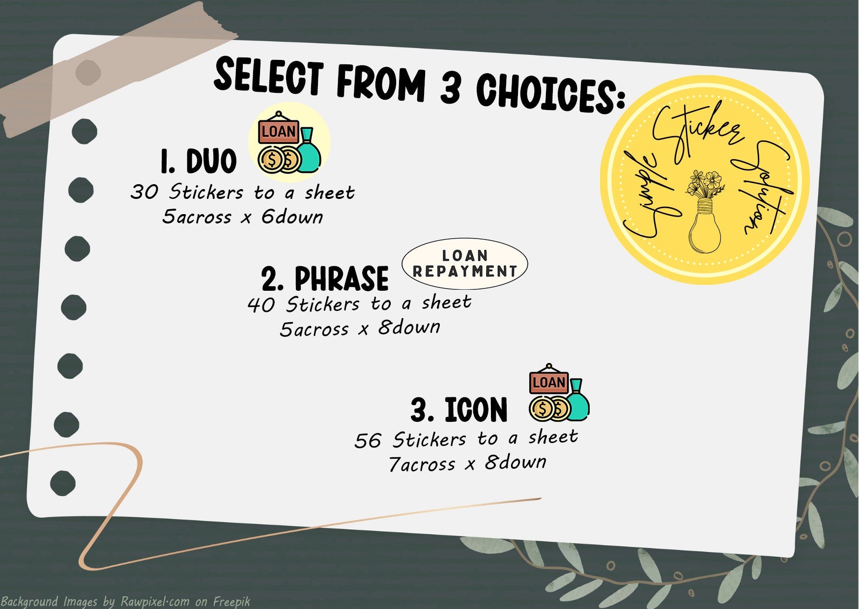 Loan Stickers, Pay Loan Repayments, Diary Stickers, Planner Sticker Sheet, Planner, Calendar Sticker